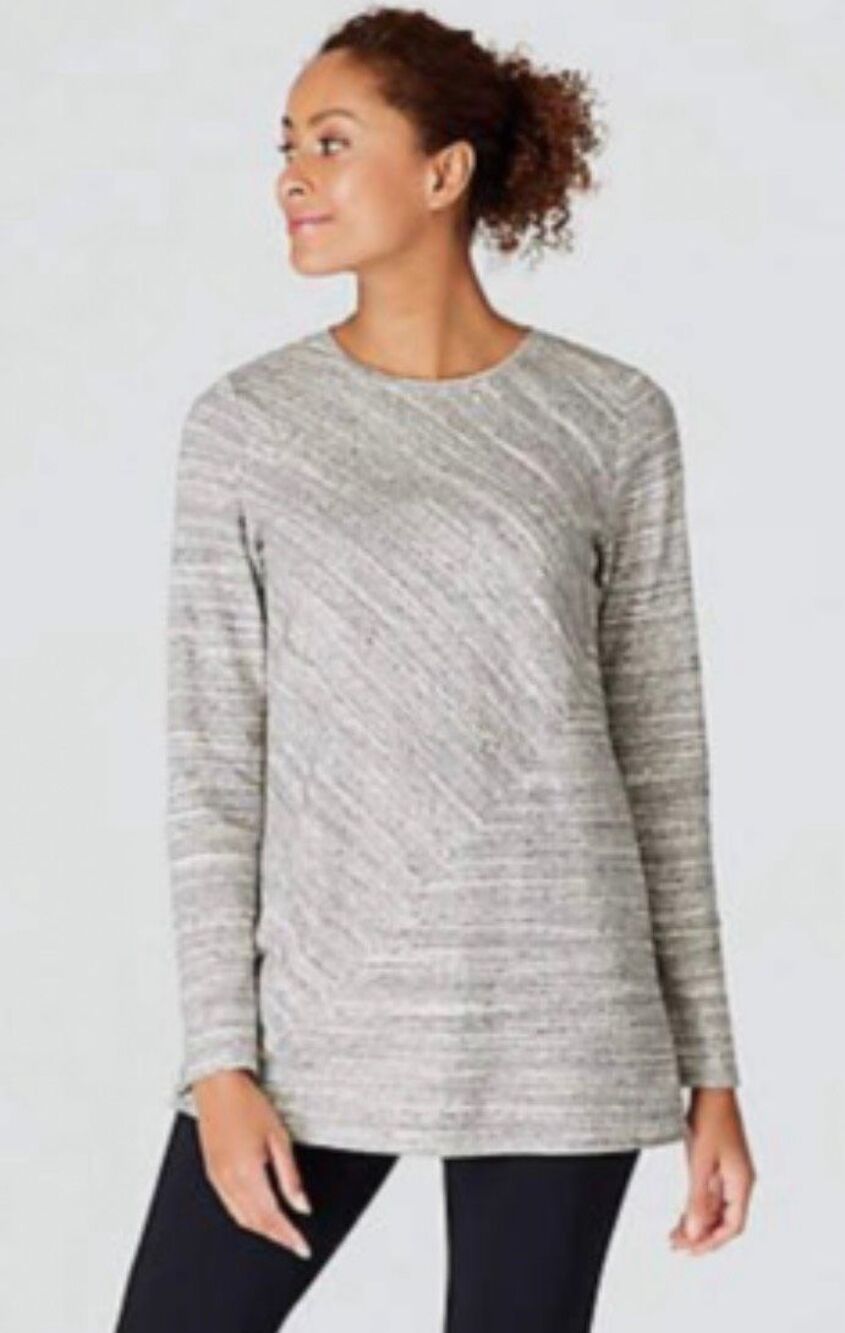 J.Jill Pure Jill gray Space-Dyed Knit Asymmetric Tunic 100% cotton - M